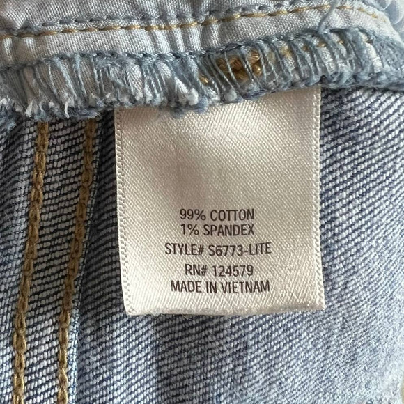 Harper Francesca's Minnie Shadow Patch Fray Hem Jean Shorts Women's 27 Stretch - Picture 5 of 5